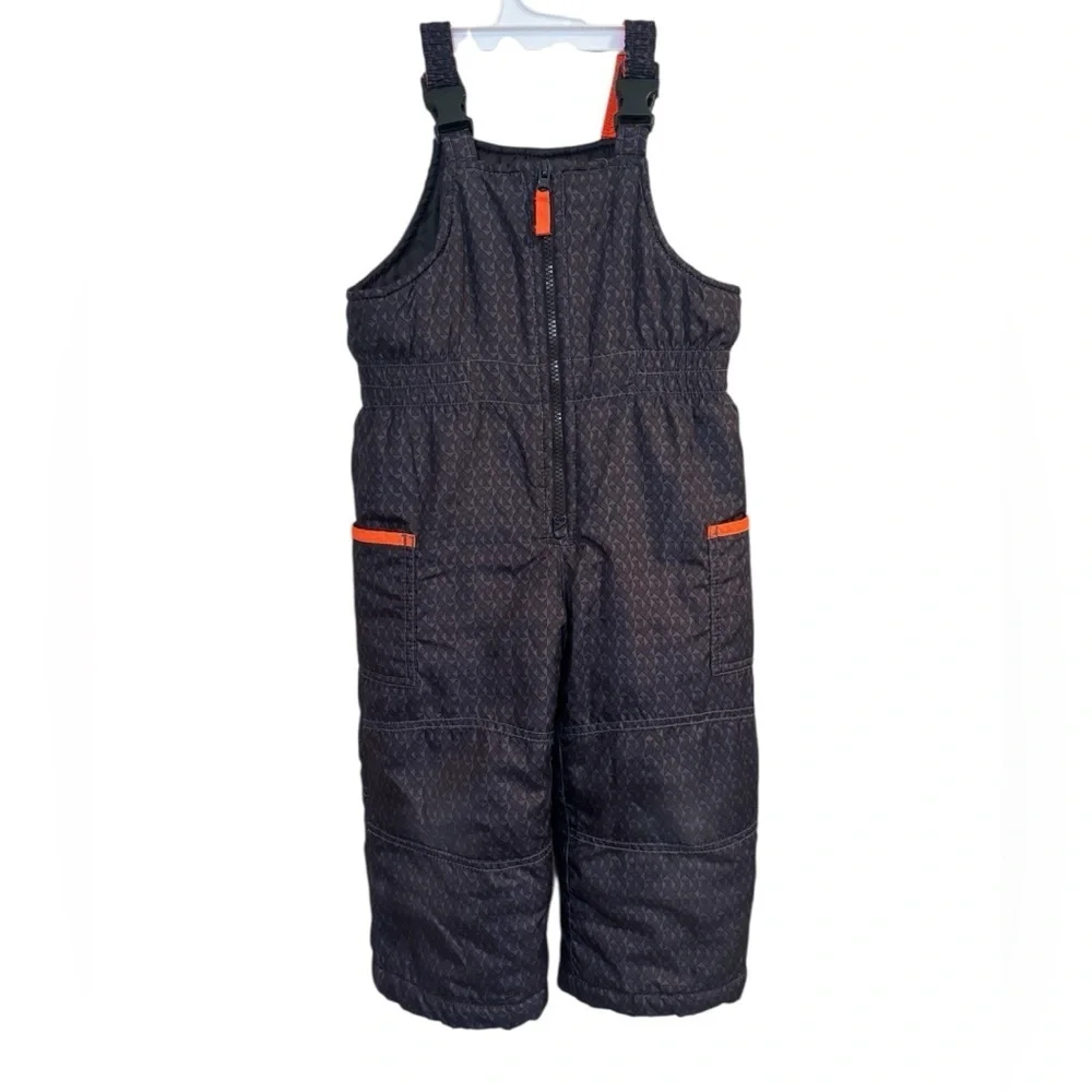 Carter's Gray and Orange Kids Overalls Size 3T Toddler Snow Pants Unisex